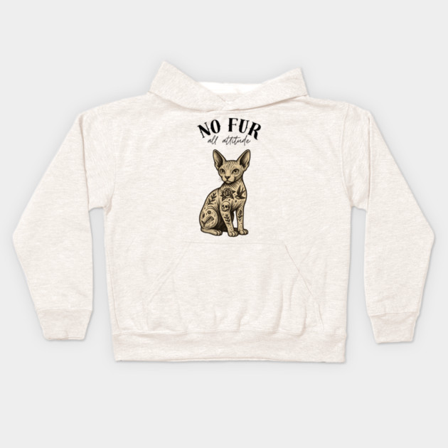 No Fur All Attitude Kids Hoodie by Demian Stipatio