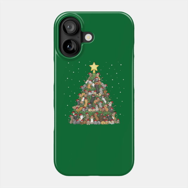 Christmas Cat Tree Phone Case by Creatifly Graphic Tees