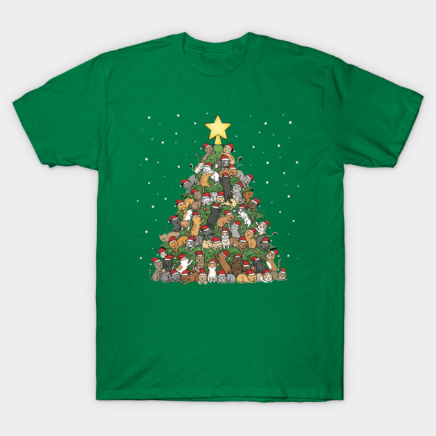 Christmas Cat Tree T-Shirt by Creatifly Graphic Tees