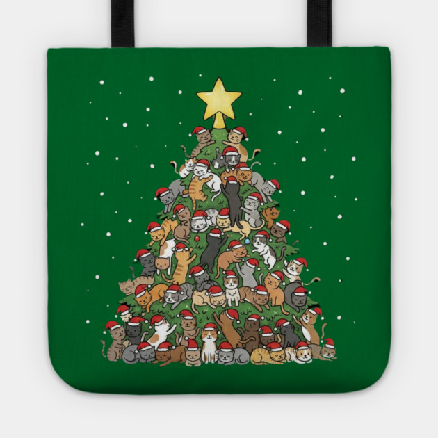 Christmas Cat Tree Tote by Creatifly Graphic Tees