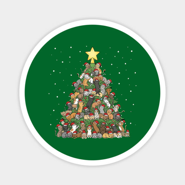 Christmas Cat Tree Magnet by Creatifly Graphic Tees