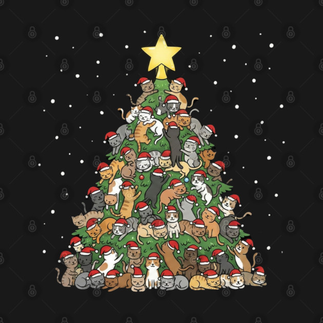 Christmas Cat Tree by Creatifly Graphic Tees