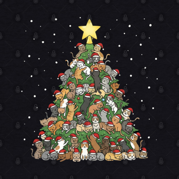 Christmas Cat Tree by Creatifly Graphic Tees
