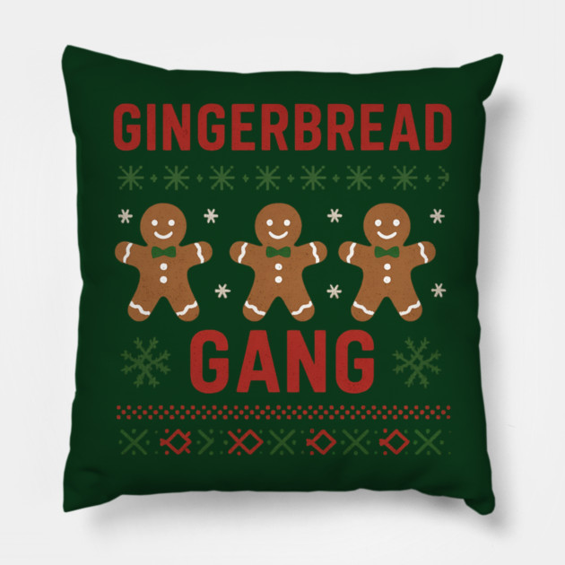 Gingerbread Gang Pillow by Demian Stipatio