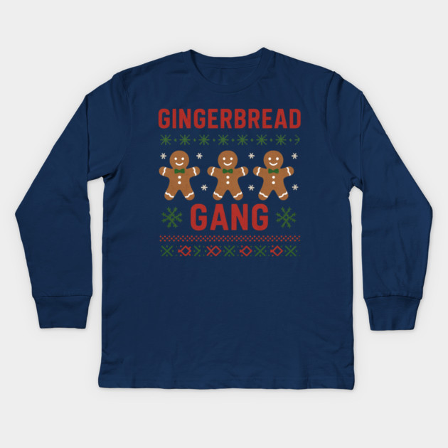 Gingerbread Gang Kids Long Sleeve T-Shirt by Demian Stipatio
