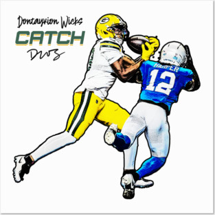 Dontayvion Wicks Catch Green Bay Packers vs Lions Detroit Posters and Art