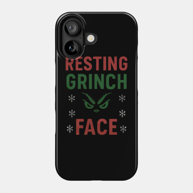 Resting Grinch Face Phone Case by Demian Stipatio