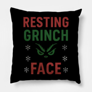 Resting Grinch Face Pillow