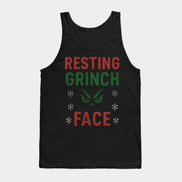 Resting Grinch Face Tank Top by Demian Stipatio