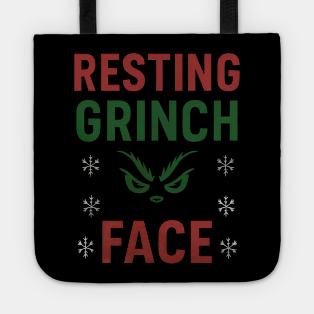 Resting Grinch Face Tote by Demian Stipatio