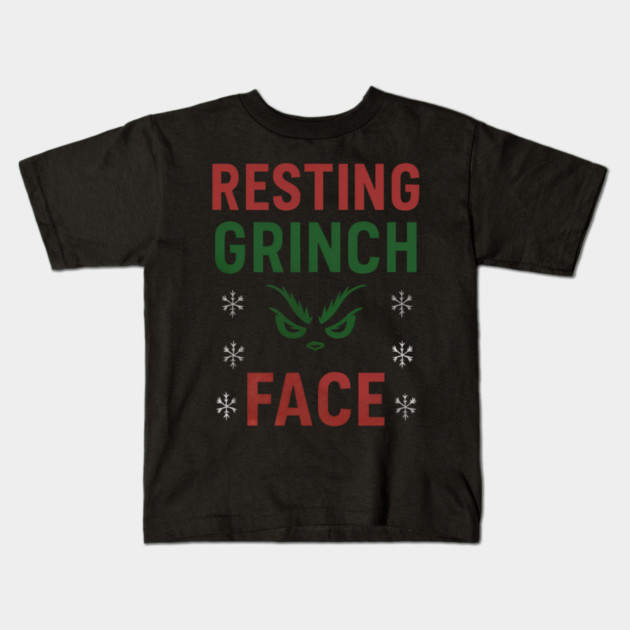 Resting Grinch Face Kids T-Shirt by Demian Stipatio