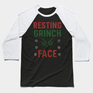 Resting Grinch Face Baseball T-Shirt