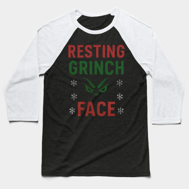 Resting Grinch Face Baseball T-Shirt by Demian Stipatio