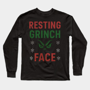 Resting Grinch Face Long Sleeve T-Shirt