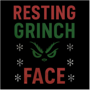 Resting Grinch Face Posters and Art