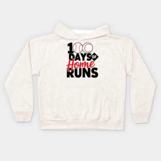 100 days home runs – Baseball Theme Kids Hoodie