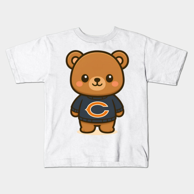 Chicago Bears Kawaii Kids T-Shirt by Demian Stipatio