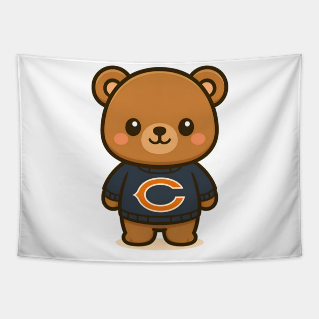 Chicago Bears Kawaii Tapestry by Demian Stipatio