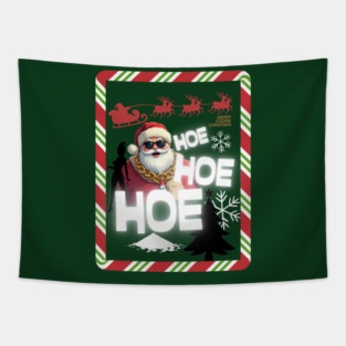 Party Santa Hoe Hoe Hoe Tapestry
