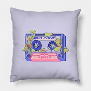 Venus flytrap cassette tape Pillow