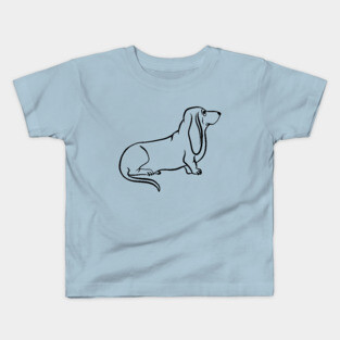 Sitting Basset Hound Kids T-Shirt