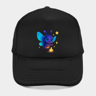 Cute Glowing Bug with Magic Sprout • Whimsical Fantasy Art Hat