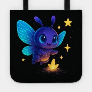 Cute Glowing Bug with Magic Sprout • Whimsical Fantasy Art Tote