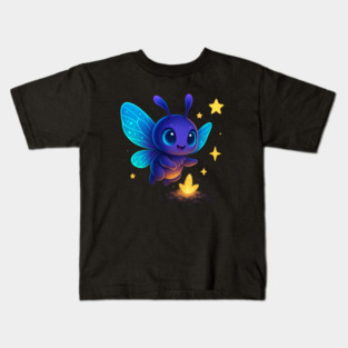 Cute Glowing Bug with Magic Sprout • Whimsical Fantasy Art Kids T-Shirt