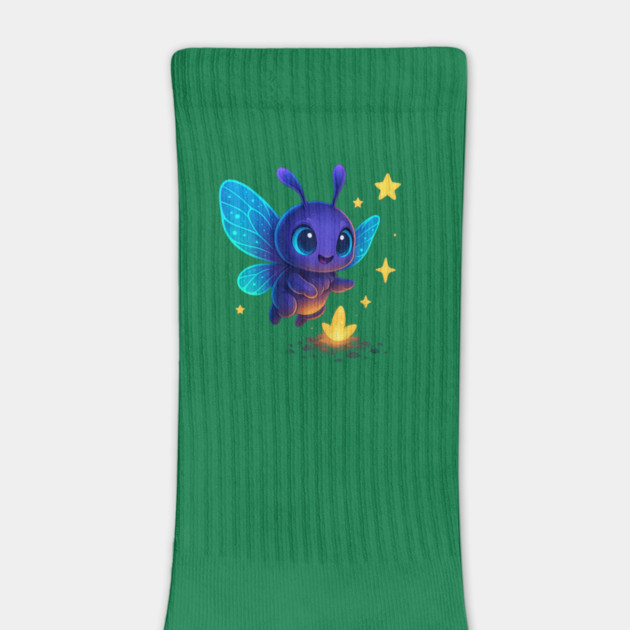 Cute Glowing Bug with Magic Sprout • Whimsical Fantasy Art by Anne Lee