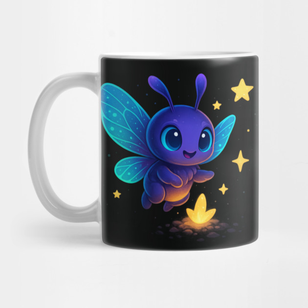 Cute Glowing Bug with Magic Sprout • Whimsical Fantasy Art by Anne Lee