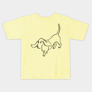 Trotting Basset Hound Kids T-Shirt