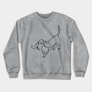 Trotting Basset Hound Crewneck Sweatshirt