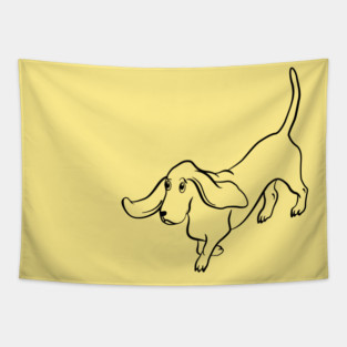 Trotting Basset Hound Tapestry