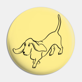 Trotting Basset Hound Pin