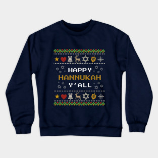 Retro Pixel Hanukkah – Holiday Stitch Pattern Crewneck Sweatshirt