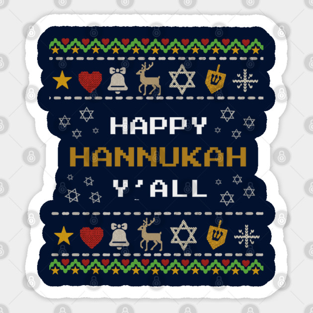 Retro Pixel Hanukkah – Holiday Stitch Pattern Sticker by Thank HaShem