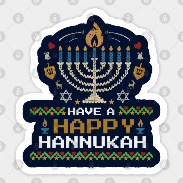 Knit Pixel Menorah – Have a Happy Hannukah Sticker by Thank HaShem