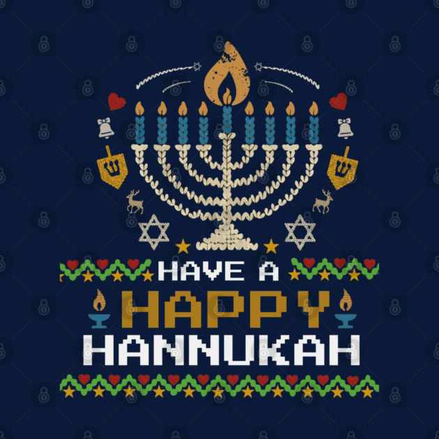 Knit Pixel Menorah – Have a Happy Hannukah by Thank HaShem