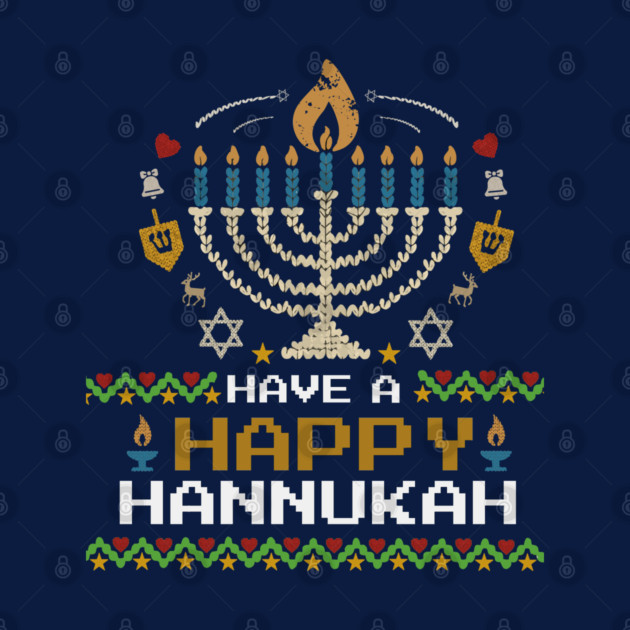 Knit Pixel Menorah – Have a Happy Hannukah by Thank HaShem