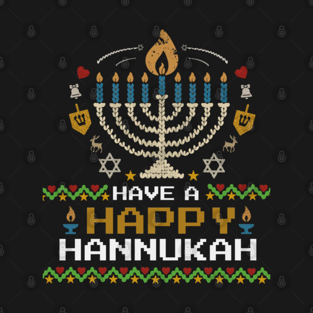 Knit Pixel Menorah – Have a Happy Hannukah by Thank HaShem