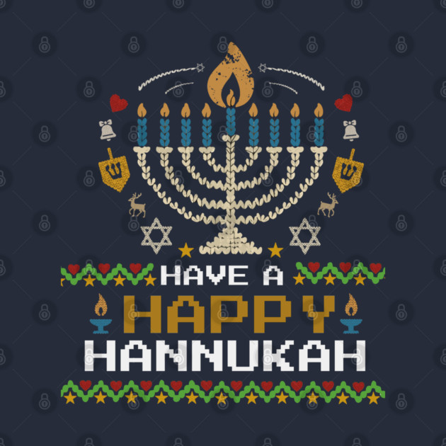 Knit Pixel Menorah – Have a Happy Hannukah by Thank HaShem