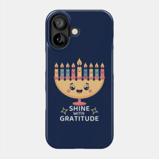 Shine With Gratitude – Kawaii Hanukkah Latke Menorah Phone Case
