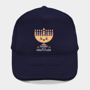 Shine With Gratitude – Kawaii Hanukkah Latke Menorah Hat