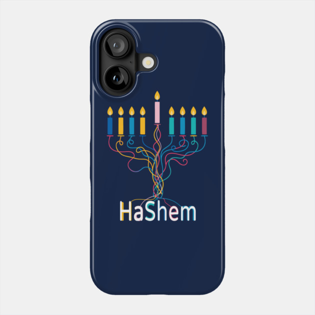 Colorful Menorah – Hashem Phone Case by Thank HaShem