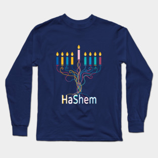 Colorful Menorah – Hashem Long Sleeve T-Shirt