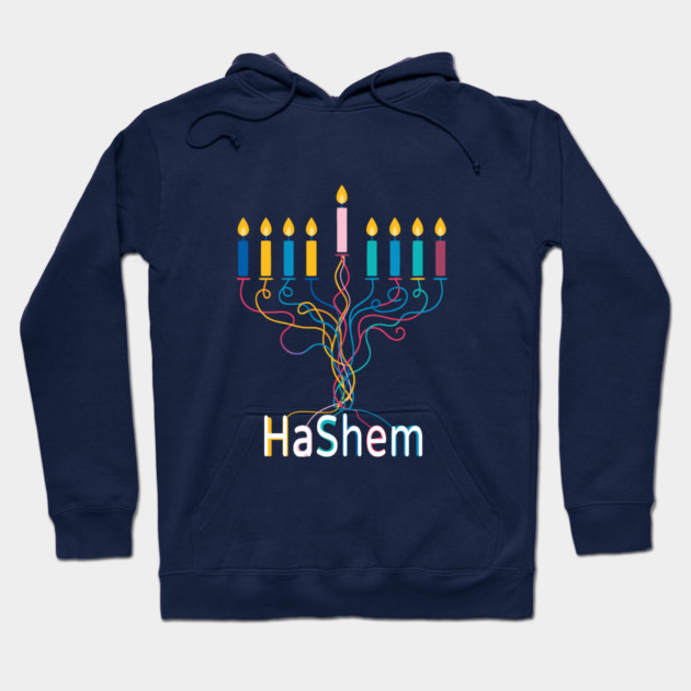 Colorful Menorah – Hashem Hoodie by Thank HaShem