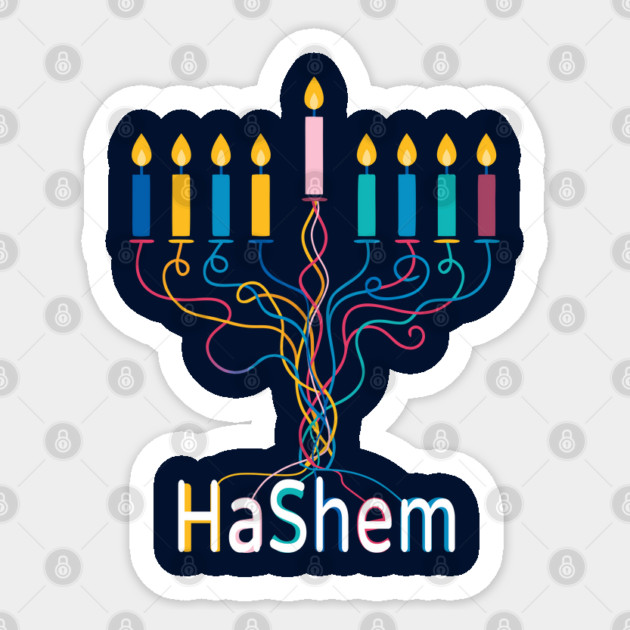 Colorful Menorah – Hashem Sticker by Thank HaShem