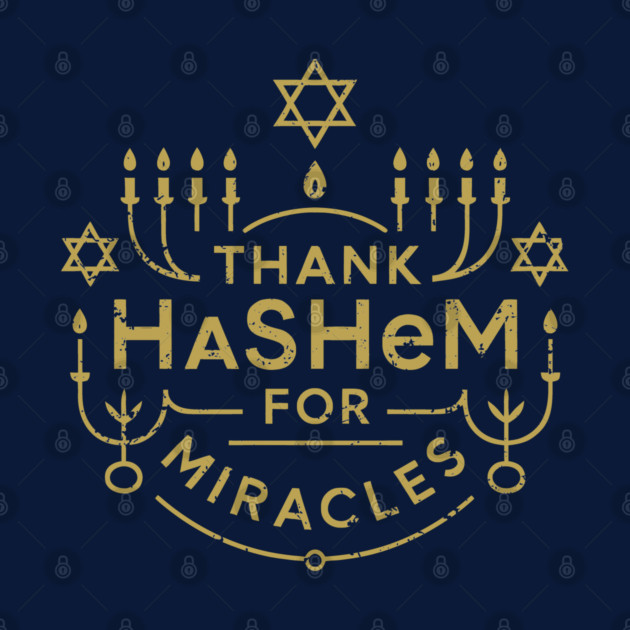 Thank Hashem for Miracles – Gold Menorah Badge by Thank HaShem