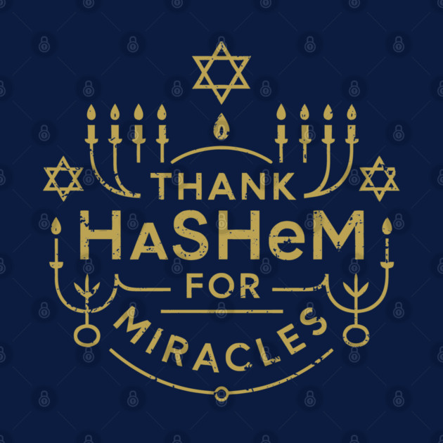 Thank Hashem for Miracles – Gold Menorah Badge by Thank HaShem