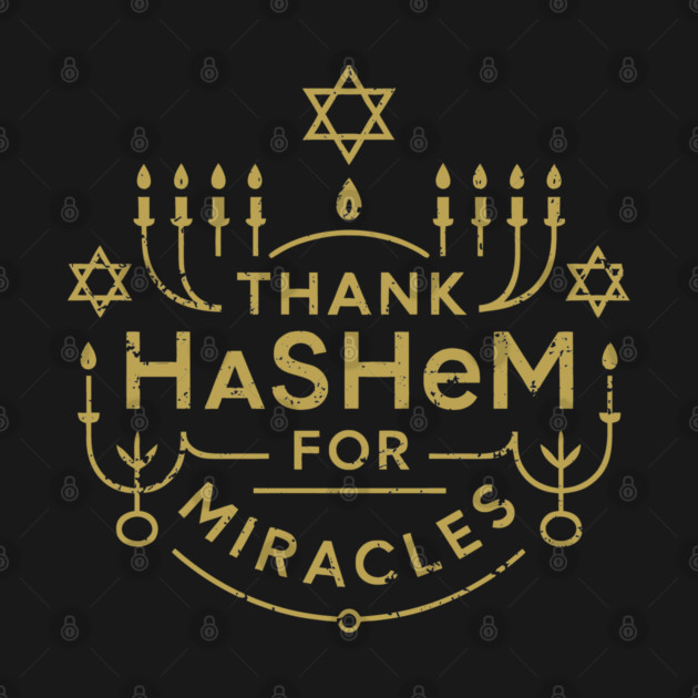 Thank Hashem for Miracles – Gold Menorah Badge by Thank HaShem